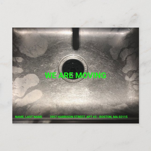 Customizable Moving, change name, address, photo Postcard (Front)