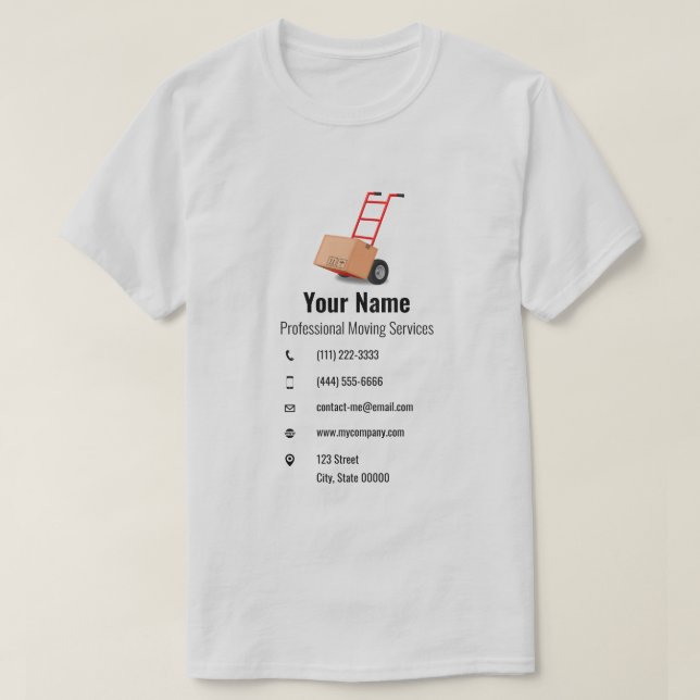 Customizable moving services cart T-Shirt (Design Front)