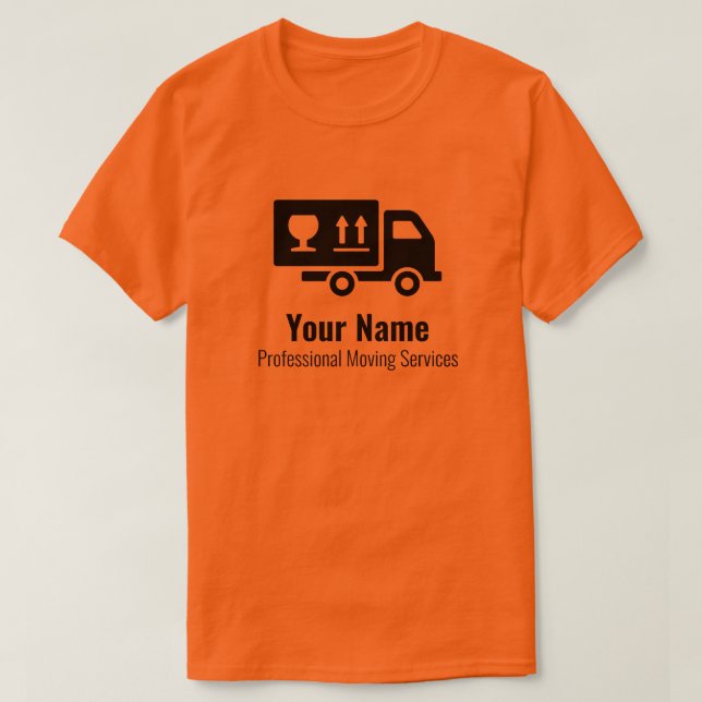 Customizable moving services orange T-Shirt (Design Front)
