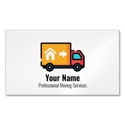 Customizable moving services truck business card magnet