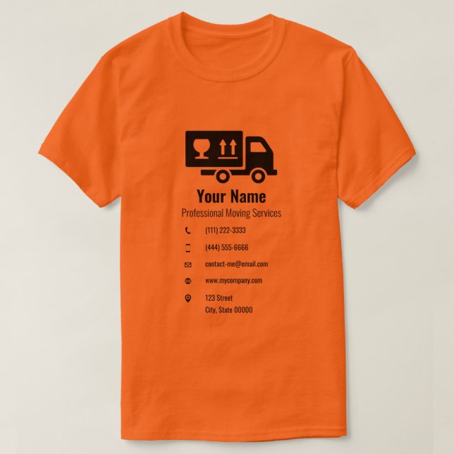 Customizable moving services truck orange T-Shirt (Design Front)