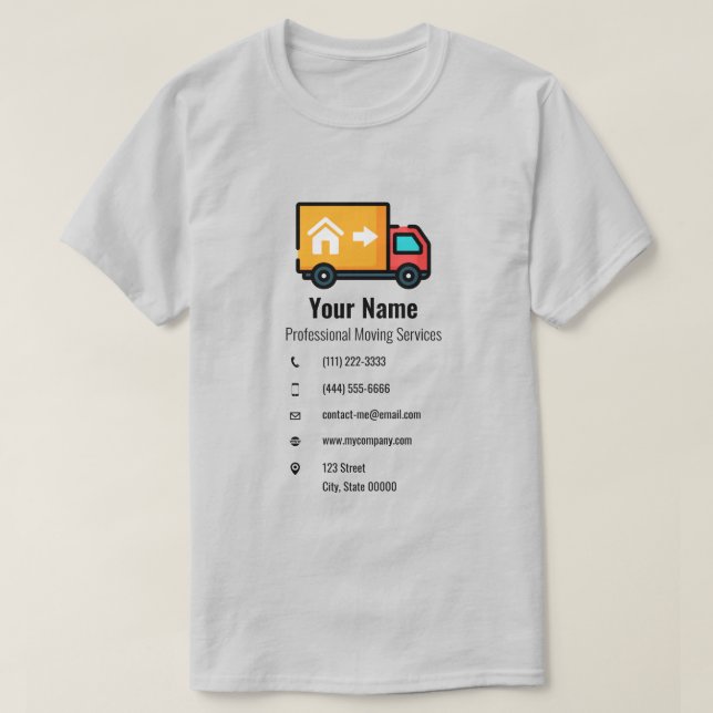 Customizable moving services truck T-Shirt (Design Front)