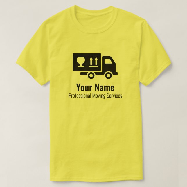 Customizable moving services yellow T-Shirt (Design Front)