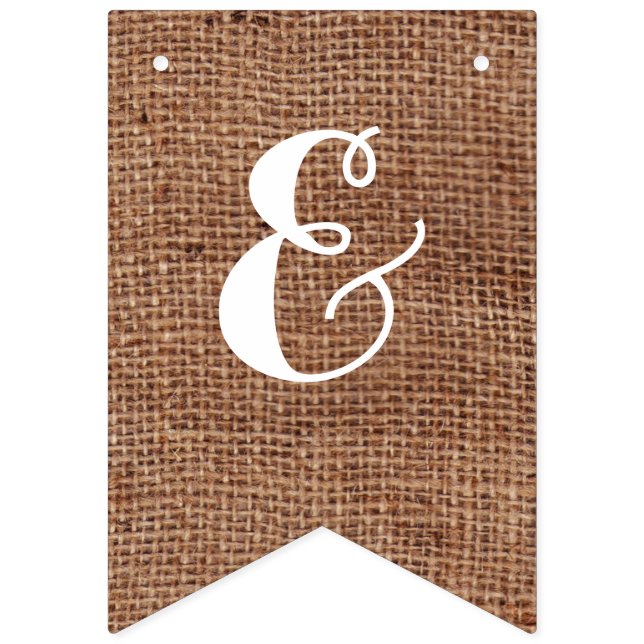Customizable Mr. & Mrs. Bunting on FAUX Burlap Bunting Flags (Eighth Flag)