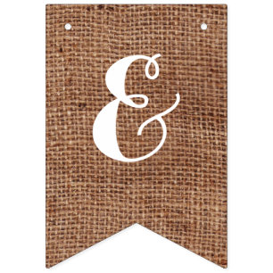 Customizable Mr. & Mrs. Bunting on FAUX Burlap Flags