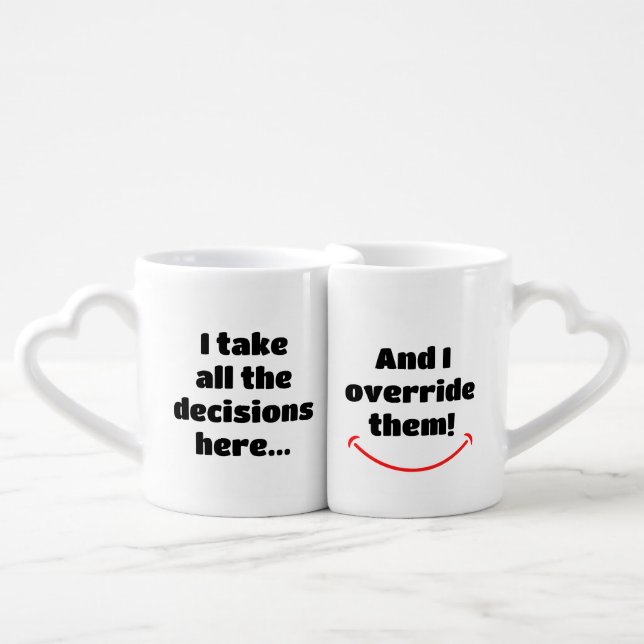 Customizable Mr. & Mrs. King & Queen real boss Coffee Mug Set (Front Nesting)