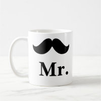 Customizable Mug Black Mustache Mr.