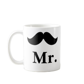 Customizable Mug Black Mustache Mr.