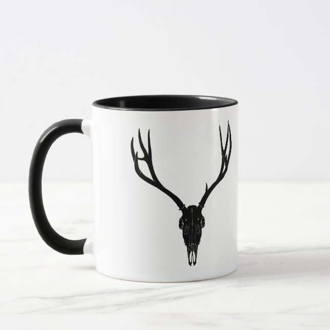 Customizable Mule Deer Skull Mug (Left)