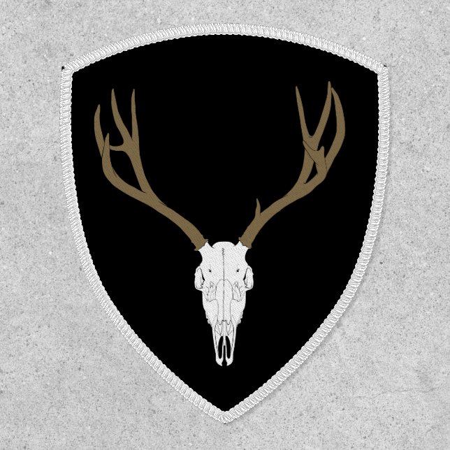 Customizable Mule Deer Skull Patch (Front)