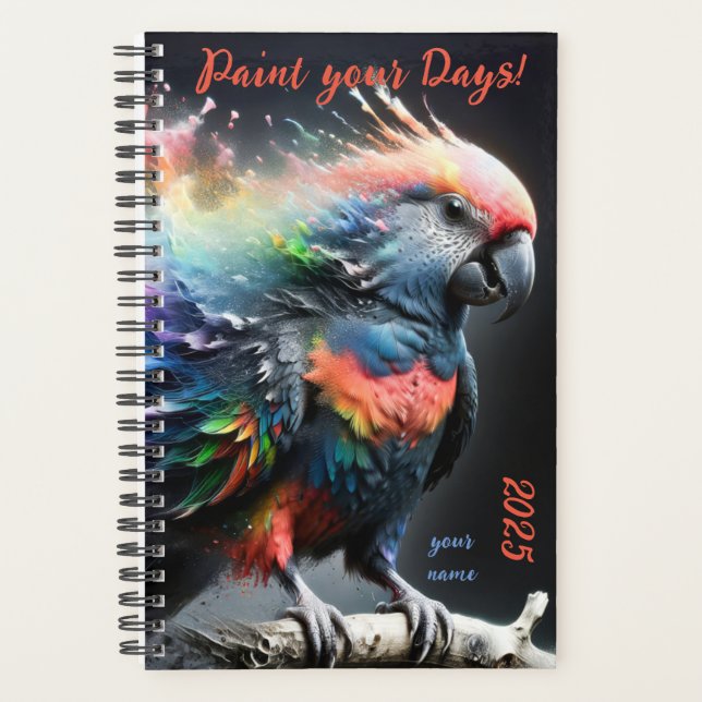 Customizable "Multicolor Parrot" Planner (Front)