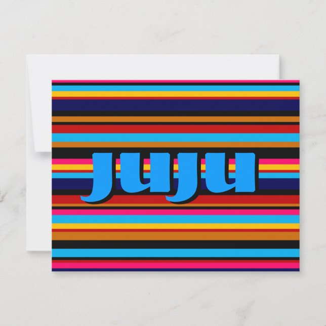 Customizable Multicolor Stripe Invitation (Front)