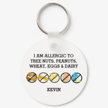 Customizable Multiple Food Allergy Alert Kids Keychain