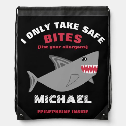 Customizable Multiple Food Allergy Alert Shark Bag