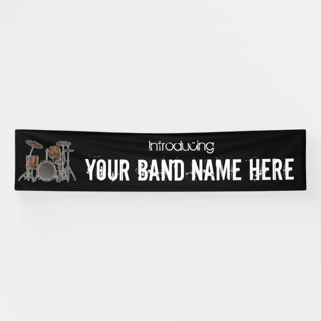 Customizable music band name banner sign (Horizontal)