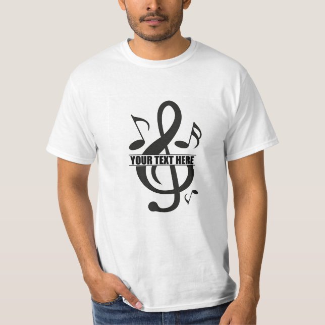 Customizable Music Note Design T-Shirt (Front)