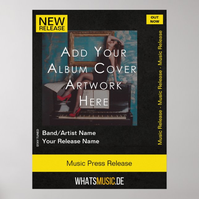 Customizable Music Release Poster with QR Code (Front)