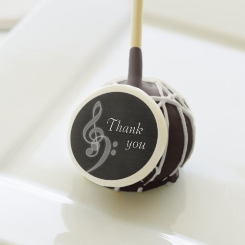 Customizable Music Treble and Bass Clef Thank You Cake Pops