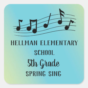 Customizable Musical Event School Church Square Sticker