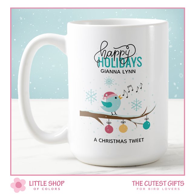 Customizable Musical Singing Bird Christmas Coffee Mug (Creator Uploaded)