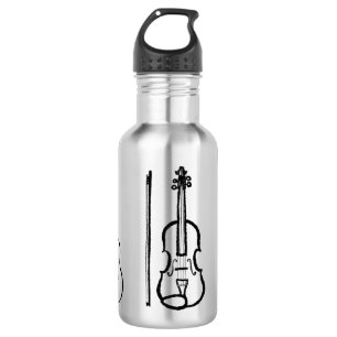 customizable musical stringed instrument stainless steel water bottle