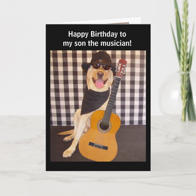 Customizable Musician Son Birthday Card (Front)