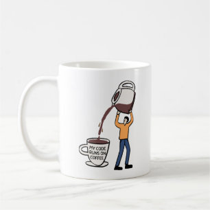 CUSTOMIZABLE MY CODE RUNS ON COFFEE COFFEE MUG