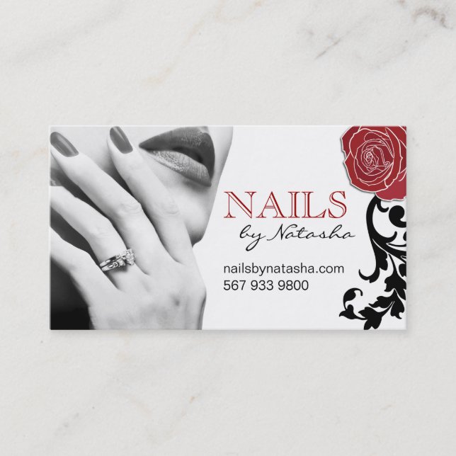 Customizable Nail Technician Business Cards (Front)