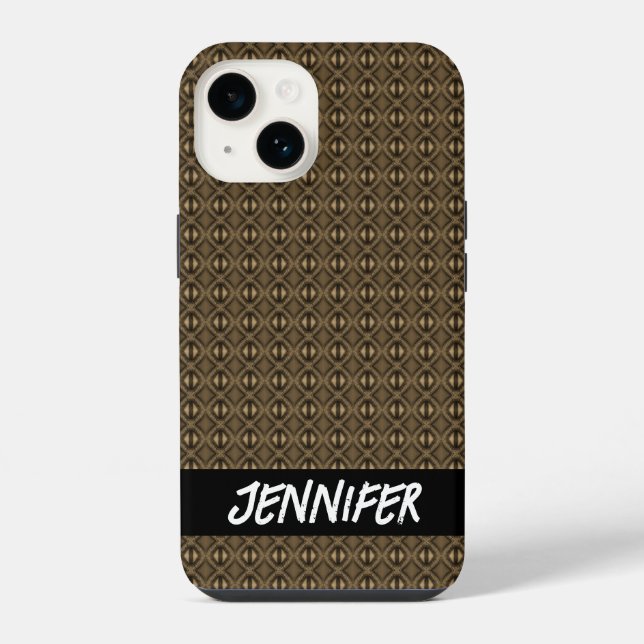 Customizable name Abstract grey pattern Iphone Case (Back)