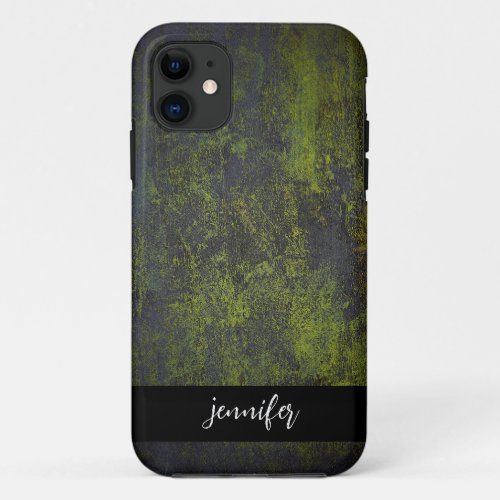 Customizable name Abstract grunge texture iPhone 11 Case