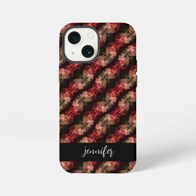 Customizable name Abstract smoke pattern Iphone Case (Back)