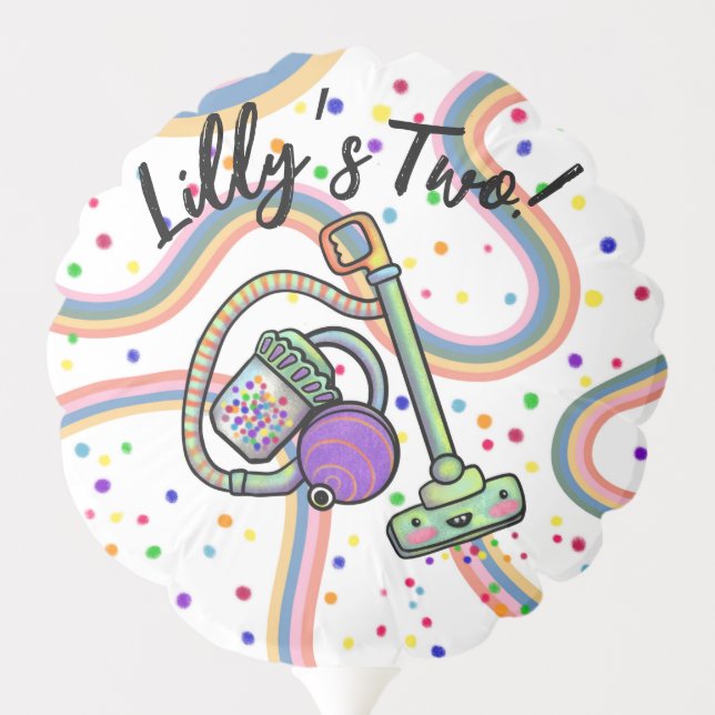 Customizable Name/Age Vacuum Party Balloon (Back)