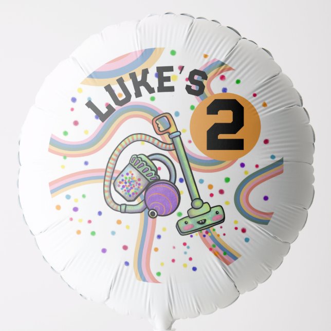 Customizable Name/Age Vacuum Party Balloon (Front)