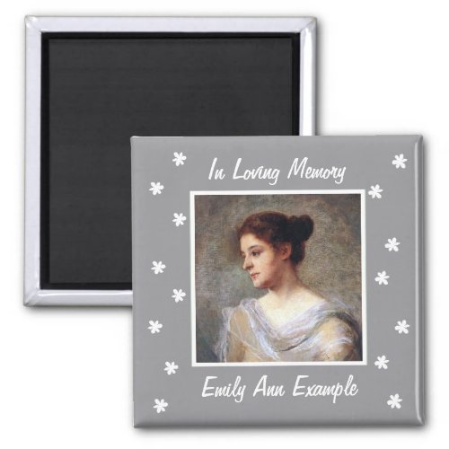 Customizable Name and Photo Remembrance Magnet