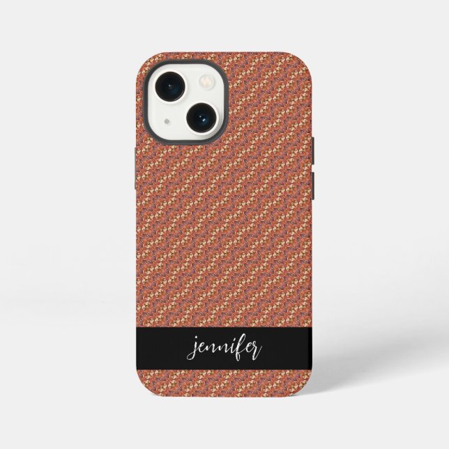 Customizable name Autumn leaves pattern Iphone Case (Back)