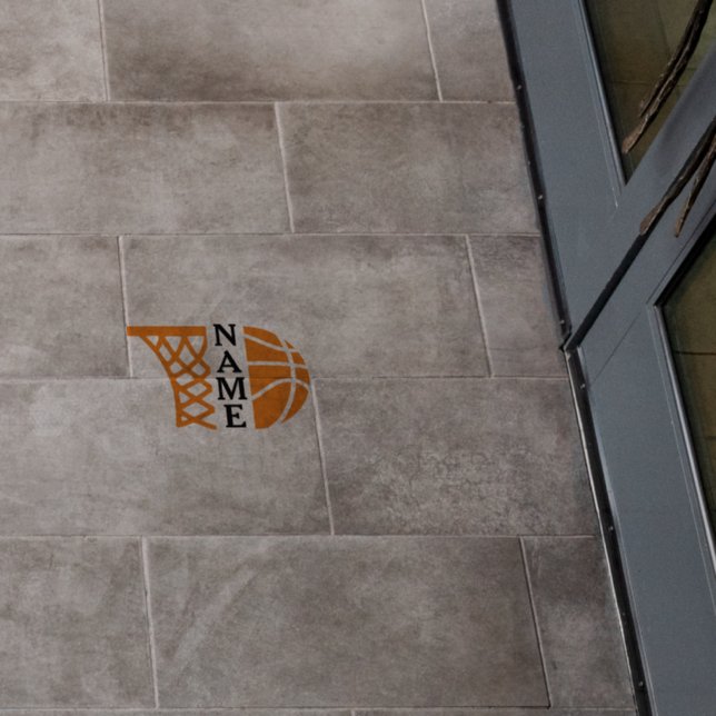 Customizable Name Basketball Floor Wall Decals (Restaurant)