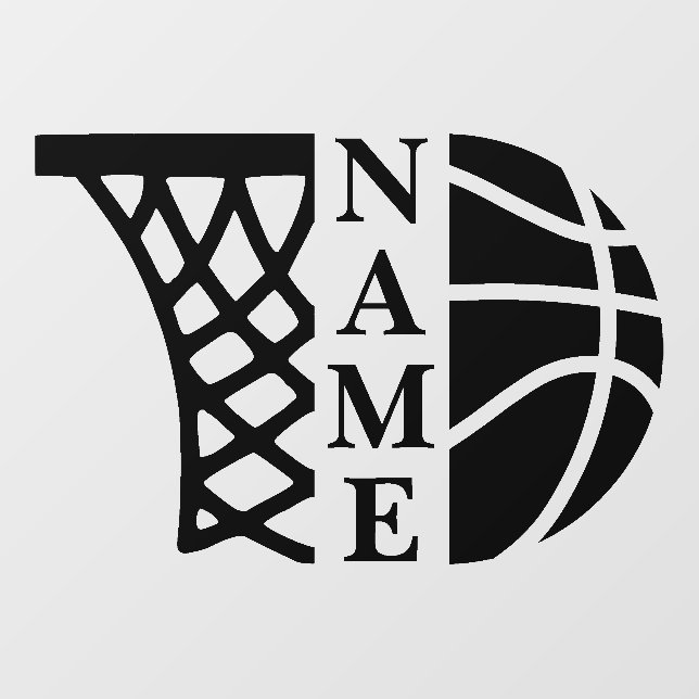 Customizable Name Basketball Floor Wall Decals (Front)