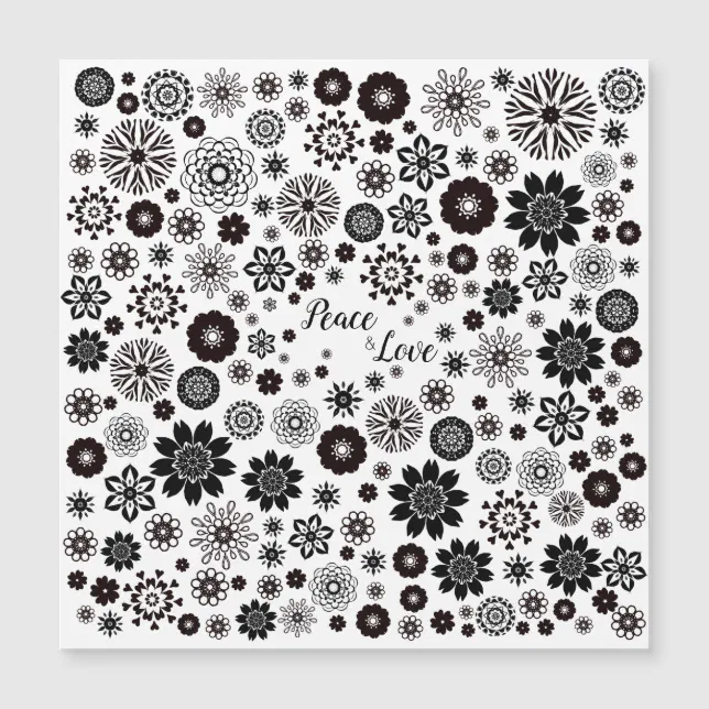 Customizable Name Black and White Floral Pattern Zazzle