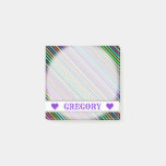 [ Thumbnail: Customizable Name - Black & Colorful Lines Pattern Notes ]