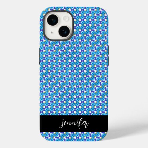 Customizable name Blue orchids pattern Case_Mate iPhone 14 Case