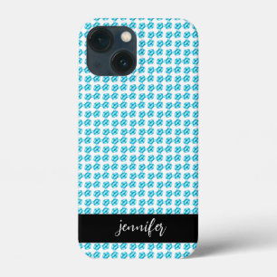 Customizable name Blue pearl pattern iPhone 13 Mini Case