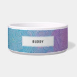 Customizable Name Blue Purple Floral Pet Feeding Bowl<br><div class="desc">Elevate your pet's mealtime with our customizable blue and purple floral round pet bowl. This exquisite bowl features a captivating floral doodle design in calming blue and purple tones. Crafted for both aesthetics and practicality, it offers the perfect blend of style and functionality. The bowl's customization option lets you add...</div>