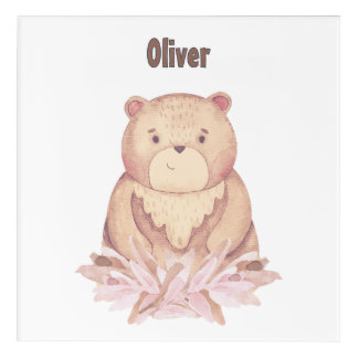 Customizable Name Brown Bear Acrylic Print