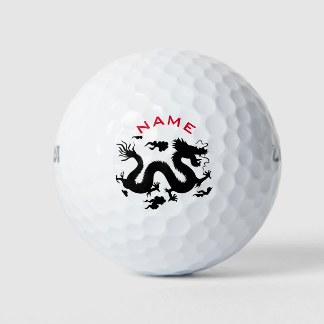 CUSTOMIZABLE NAME CHINESE DRAGON GOLF BALL (Front)