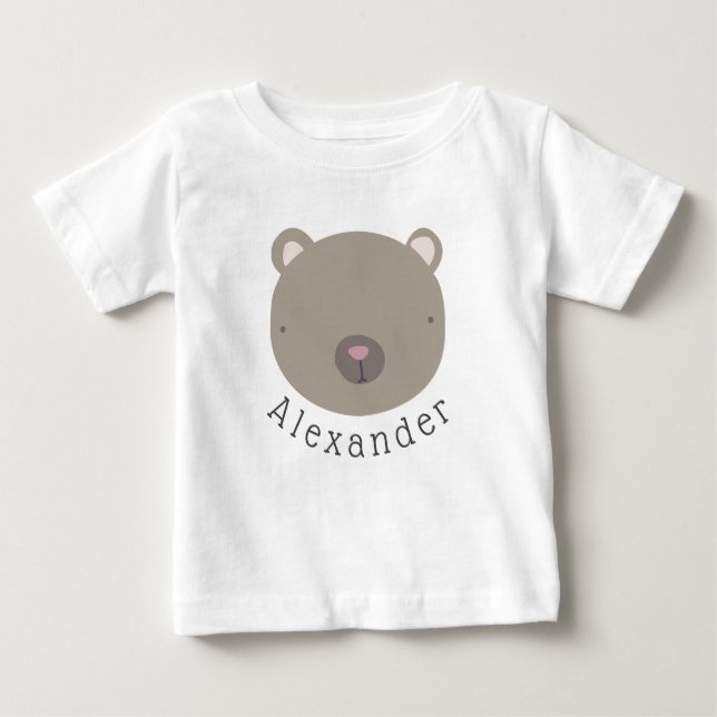 Customizable Name Cute Bear Baby T-Shirt (Front)