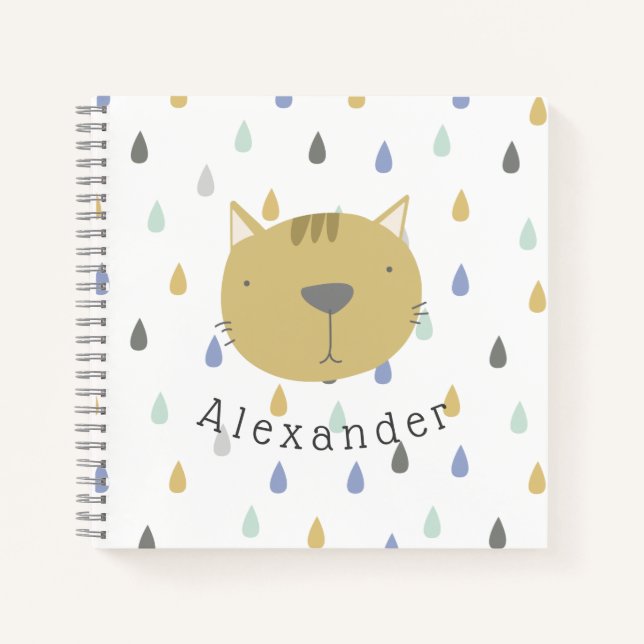 Customizable Name Cute Cat Notebook (Front)
