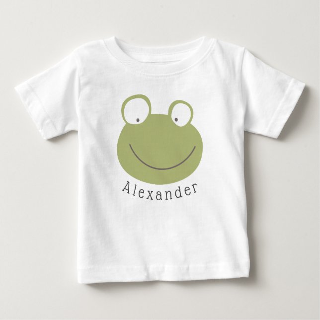 Customizable Name Cute Frog Baby T-Shirt (Front)