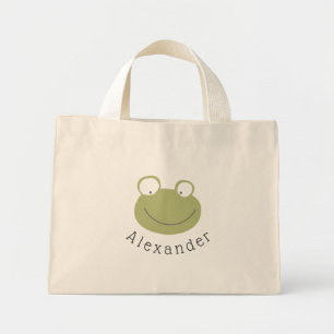 Customizable Name Cute Frog Mini Tote Bag