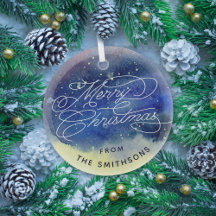 Customizable Name Cute Navy Blue Merry Christmas 