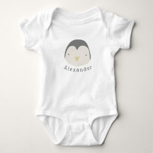 Customizable Name Cute Penguin Baby Bodysuit